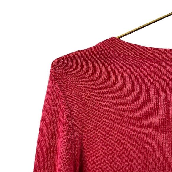 Vera Wang Lavander Label Cotton Bow Detail Cardigan Sweater Size SP - Picture 10 of 10